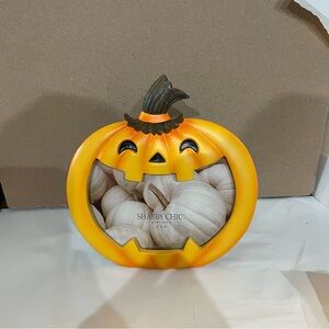 Shabby Chic Halloween Jack O’Lantern Pumpkin Picture Frame Fits 6’’ x 4’’ Photo
